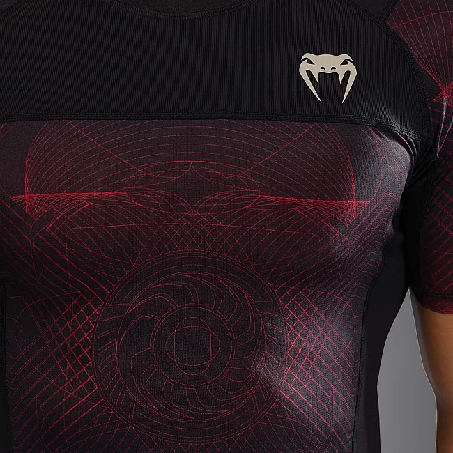 Рашгард VENUM G-Fit Air Mens Short Sleeve Deep Black Fire Red