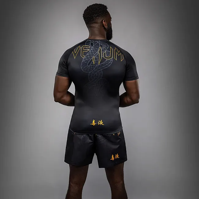 Рашгард VENUM Serpenti Short Sleeve Black Silver Gold