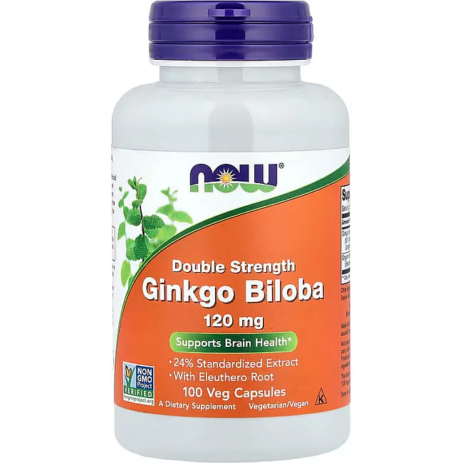 NOW Foods Ginkgo Biloba Double Strength 120 мг 100 капсул
