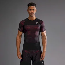 Рашгард VENUM G-Fit Air Mens Short Sleeve Deep Black Fire Red