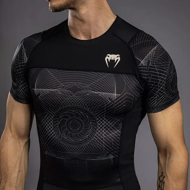 Рашгард VENUM G-Fit Air Mens Short Sleeve Deep Black Desert Sand