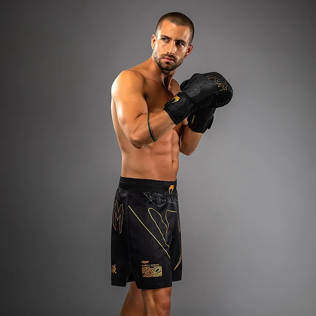 Шорти MMA VENUM Serpenti Black Silver Gold