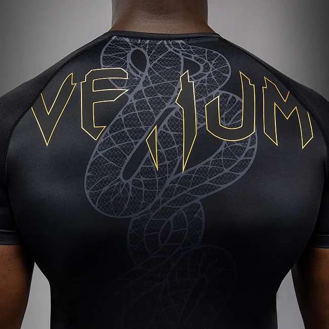 Рашгард VENUM Serpenti Short Sleeve Black Silver Gold
