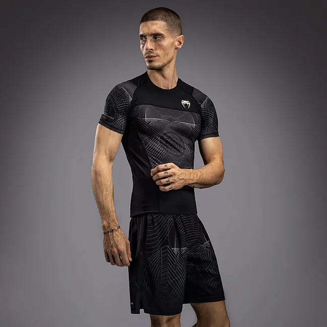 Рашгард VENUM G-Fit Air Mens Short Sleeve Deep Black Desert Sand