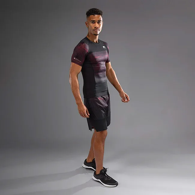 Рашгард VENUM G-Fit Air Mens Short Sleeve Deep Black Fire Red