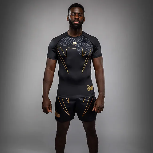 Рашгард VENUM Serpenti Short Sleeve Black Silver Gold