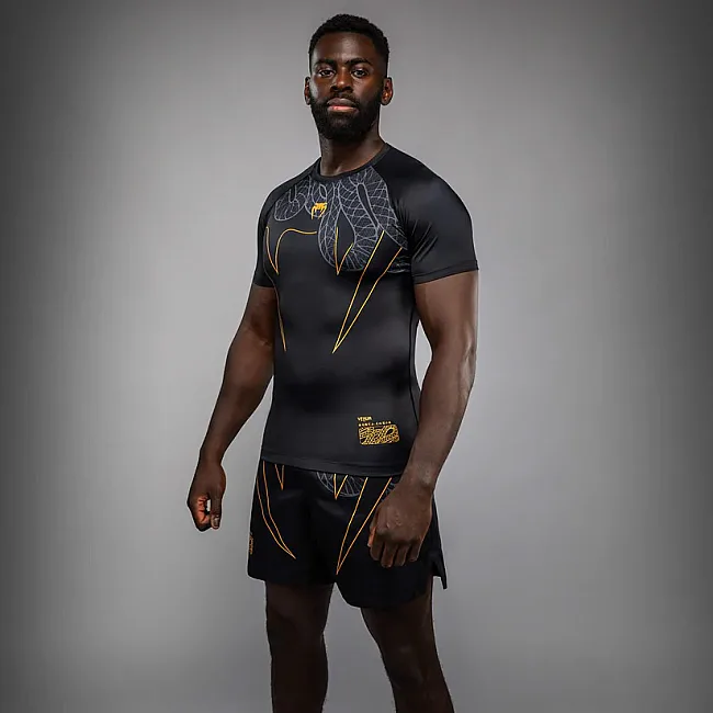 Рашгард VENUM Serpenti Short Sleeve Black Silver Gold