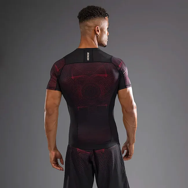 Рашгард VENUM G-Fit Air Mens Short Sleeve Deep Black Fire Red