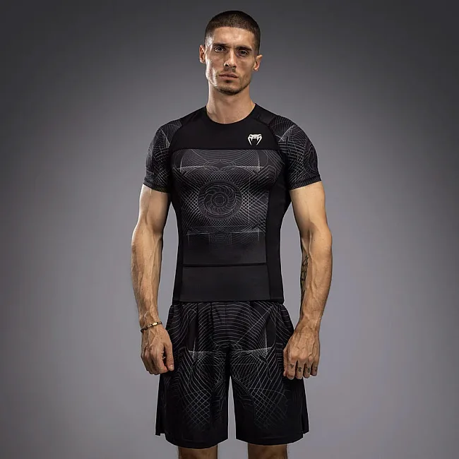 Рашгард VENUM G-Fit Air Mens Short Sleeve Deep Black Desert Sand