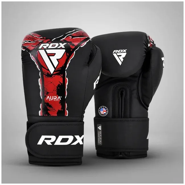 Перчатки для бокса RDX F-17 Aura Plus Black Red