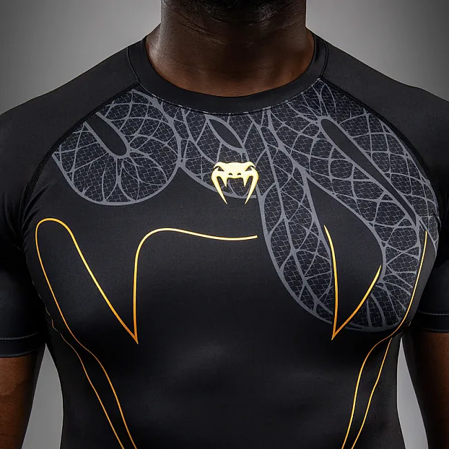 Рашгард VENUM Serpenti Short Sleeve Black Silver Gold
