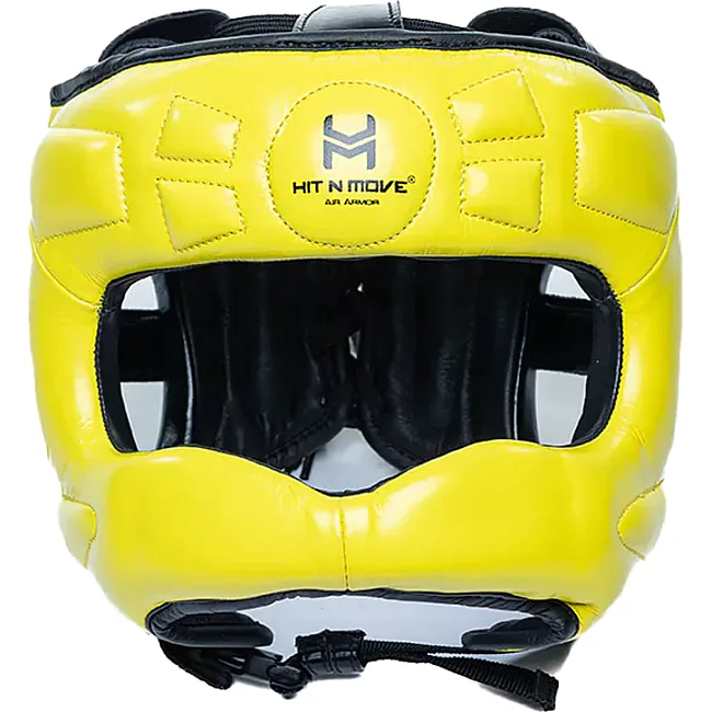 Боксерский шлем Hit N Move Face Saver Vision Yellow