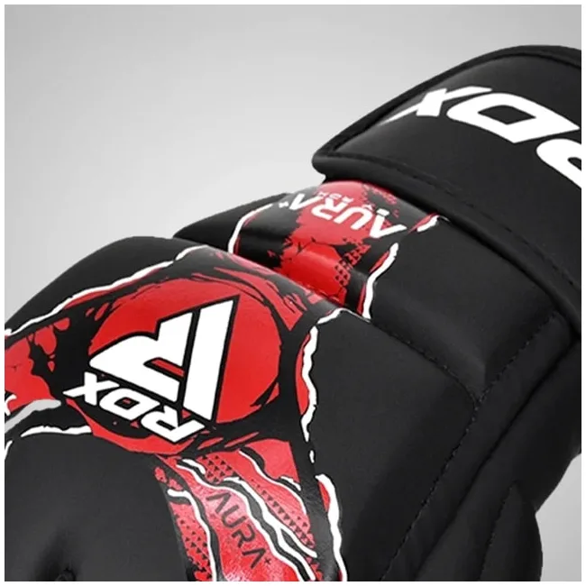 Перчатки для ММА RDX F-17 Aura Plus Grappling Black Red