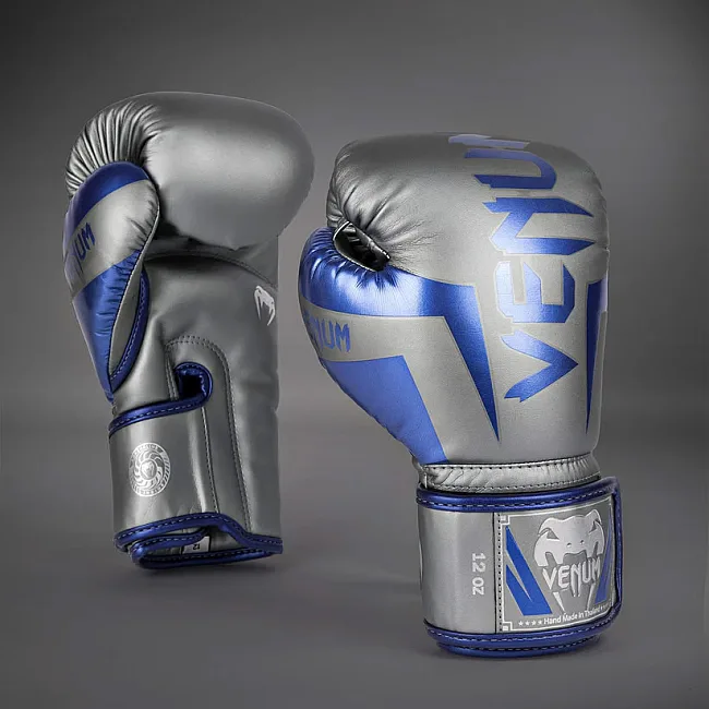 Рукавички для боксу VENUM Elite Grey Blue Silver