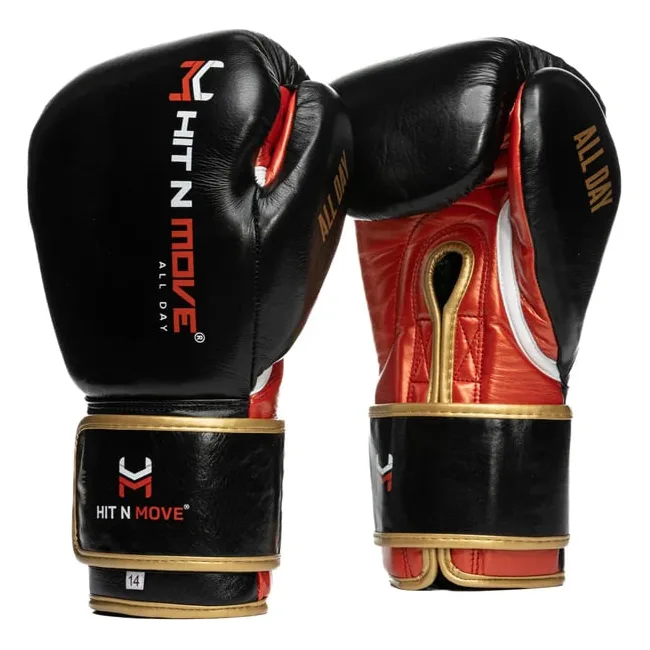 Перчатки снарядные Hit N Move All Day Pro Agility Boxing Hook and Loop Black Origin
