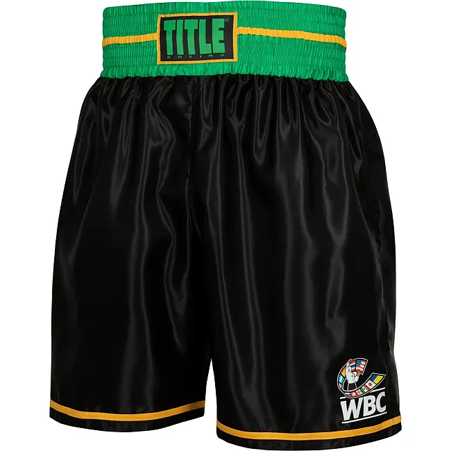 Боксерские шорты WBC by TITLE Boxing Professional Black Green