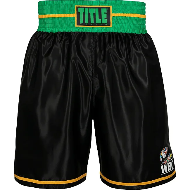 Боксерские шорты WBC by TITLE Boxing Professional Black Green