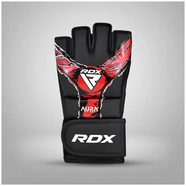 Перчатки для ММА RDX F-17 Aura Plus Grappling Black Red