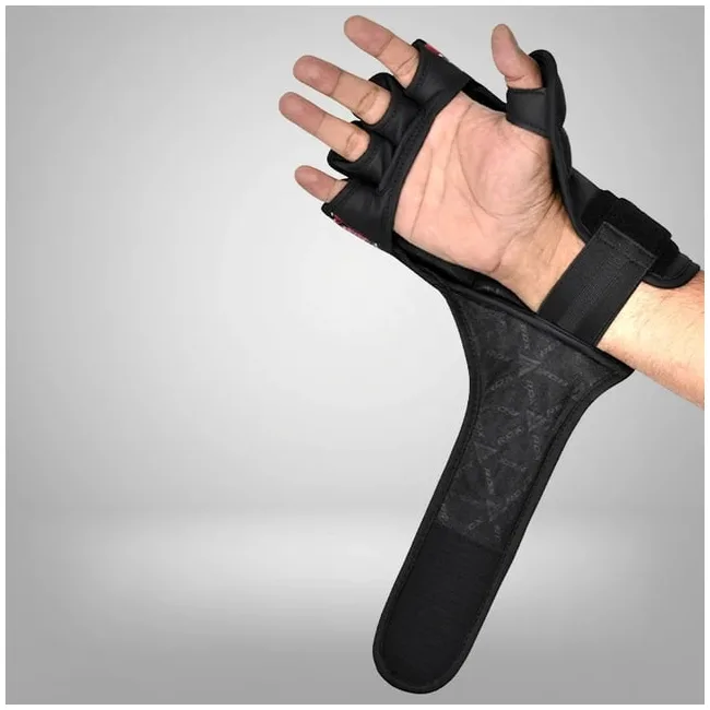 Перчатки для ММА RDX F-17 Aura Plus Grappling Black Red