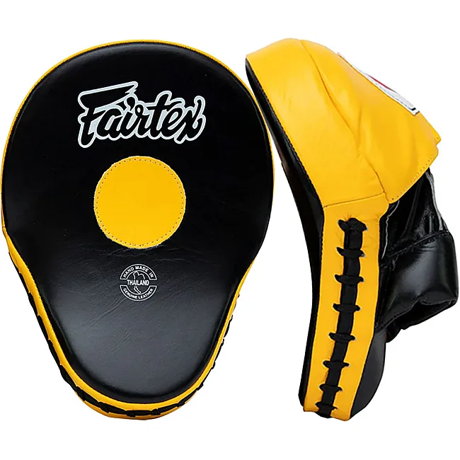 Лапы для бокса FAIRTEX FMV9 Ultimate Contured Black Yellow