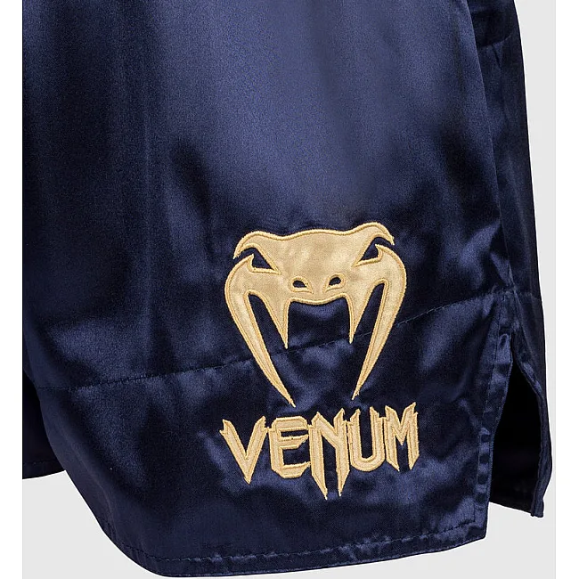 Шорти для Муай Тай VENUM Classic Navy Blue Gold