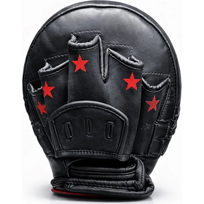 Лапи для боксу VENUM Elite Big Thick Coaching Leather Mini (Pair) Black Red