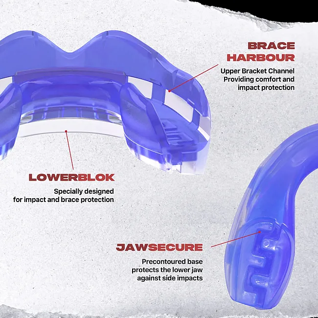 Капа для бокса для брекетов SAFEJAWZ Ortho Series Self-Fit for Braces Ice Blue