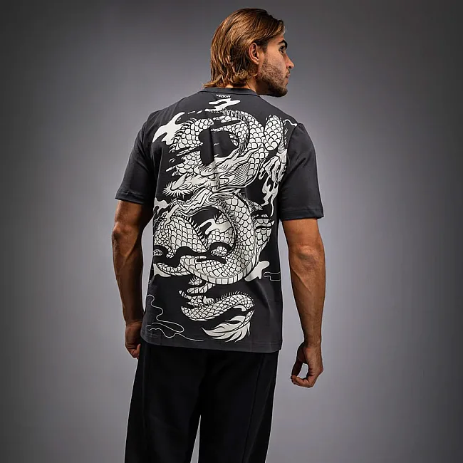 Футболка чоловіча VENUM Dragon's Flight Men's Charcoal Grey Cream White