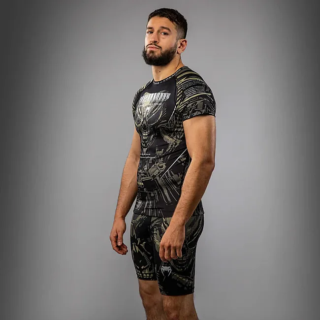 Рашгард VENUM Invader Short Sleeve Black Sand