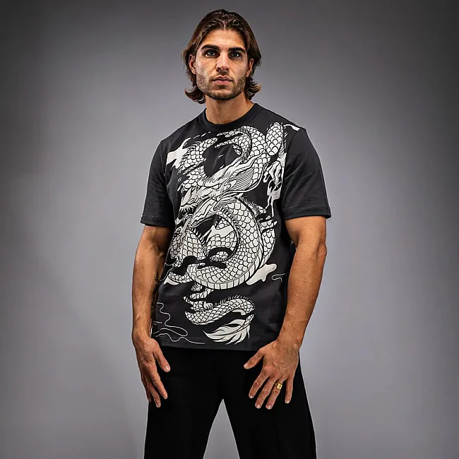 Футболка чоловіча VENUM Dragon's Flight Men's Charcoal Grey Cream White