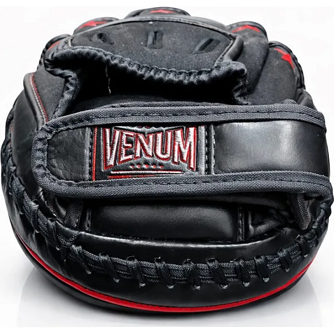 Лапи для боксу VENUM Elite Big Thick Coaching Leather Mini (Pair) Black Red