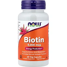 Биотин NOW Foods Biotin 5000 мкг 60 капс