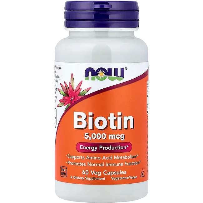 Биотин NOW Foods Biotin 5000 мкг 60 капс