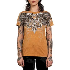 Футболка жіноча AFFLICTION Chrome Tee Copper Lava Wash