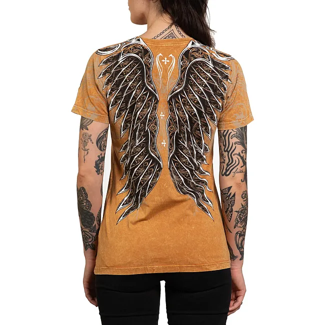 Футболка женская AFFLICTION Chrome Tee Copper Lava Wash