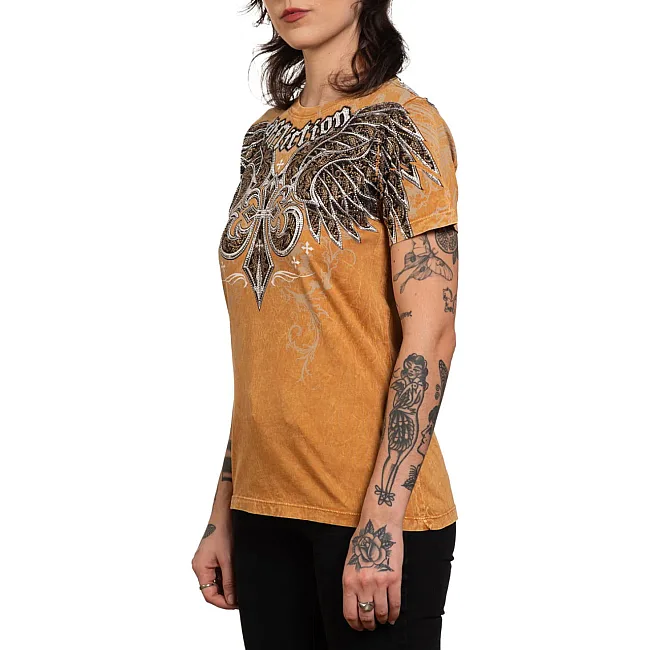 Футболка женская AFFLICTION Chrome Tee Copper Lava Wash
