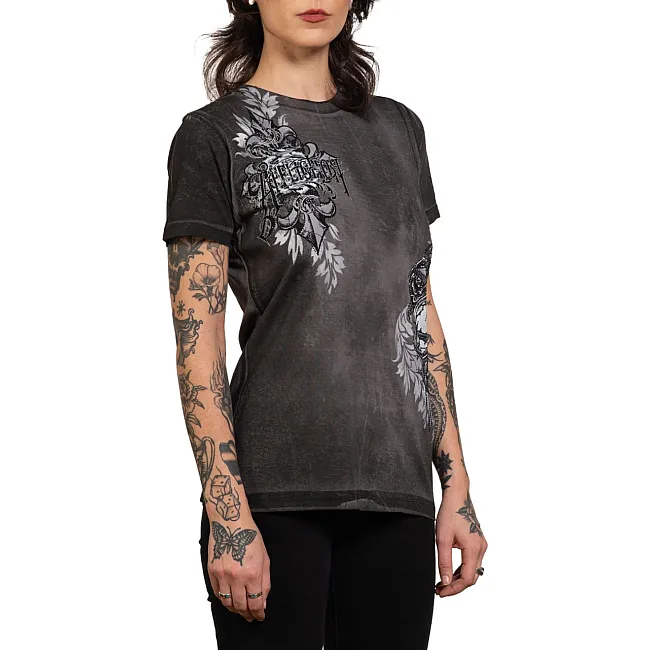 Футболка жіноча AFFLICTION Seductive Tee Charcoal