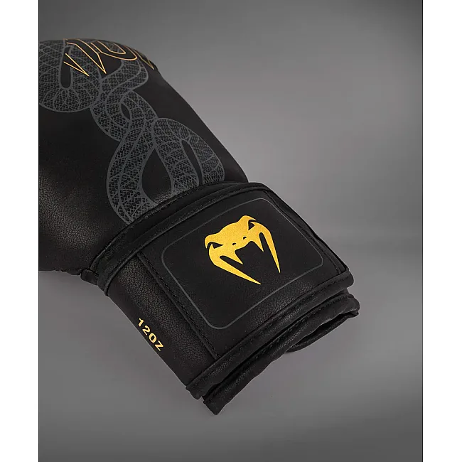 Перчатки для бокса VENUM Serpenti Black Silver Gold