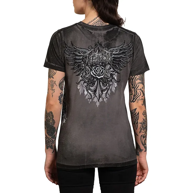 Футболка жіноча AFFLICTION Seductive Tee Charcoal