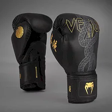 Перчатки для бокса VENUM Serpenti Black Silver Gold