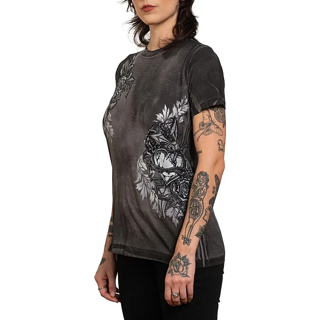 Футболка жіноча AFFLICTION Seductive Tee Charcoal