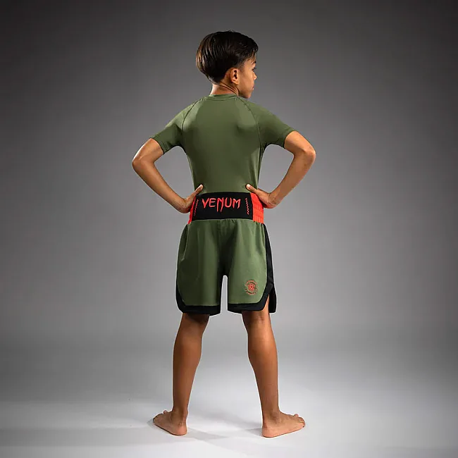 Шорты детские VENUM Classic Boxing Short Army Green Orange