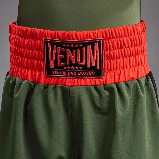 Шорты детские VENUM Classic Boxing Short Army Green Orange