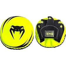 Лапы для бокса VENUM Elite Thick Coaching s Leather Mini (Pair) Neo Yellow Black