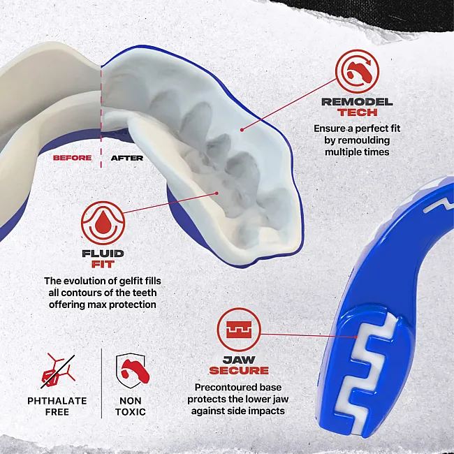 Капа для бокса SAFEJAWZ Extro Series Self-Fit Shark Senior (12+ yrs)