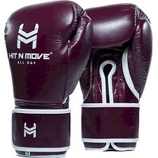 Перчатки для бокса Hit N Move All Day Pro Grip Plus Hook and Loop Burgundy
