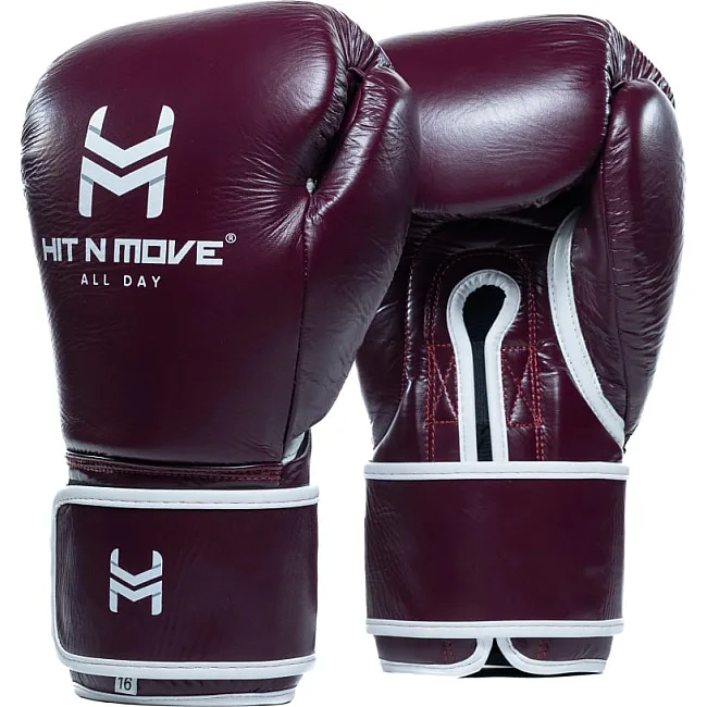 Перчатки для бокса Hit N Move All Day Pro Grip Plus Hook and Loop Burgundy