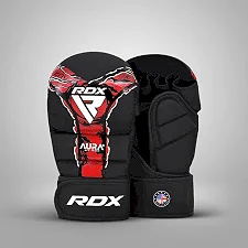 Перчатки для ММА RDX F-17 Aura Plus Grappling Shooter Black Red