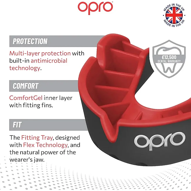 Капа для бокса OPRO GEN5 Silver Level Black Red