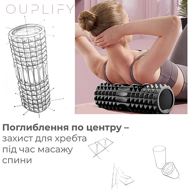 Массажный ролик (роллер) PowerPlay 4405 EVA Massage Roller Черный (33x12см.)